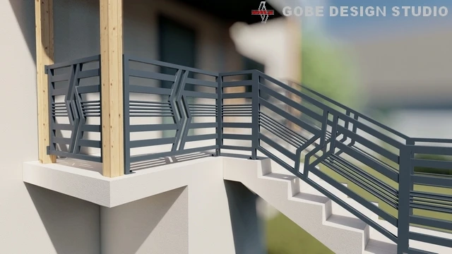 nowoczesne balustrady tarasowe model Gobe 369 189