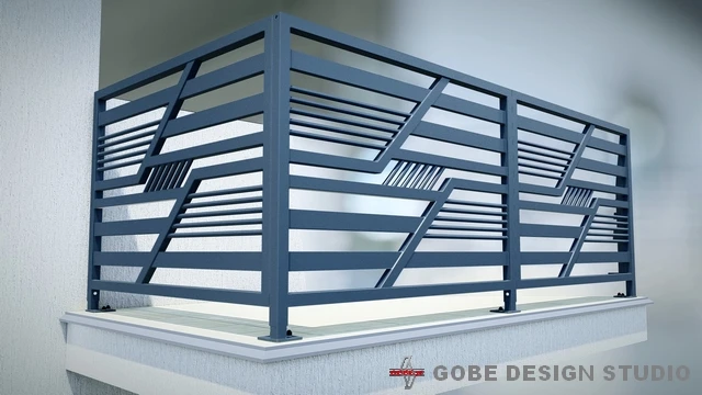 Balustrady balkonowe tarasowe nowoczesne model Gobe 375 105