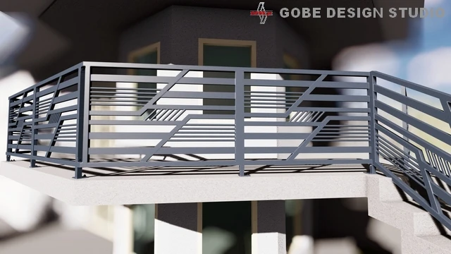 Balustrady balkonowe tarasowe nowoczesne model Gobe 375 50