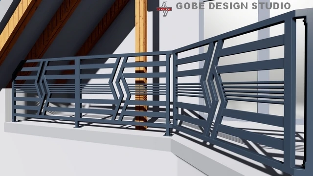 nowoczesne balustrady tarasowe model Gobe 369 186