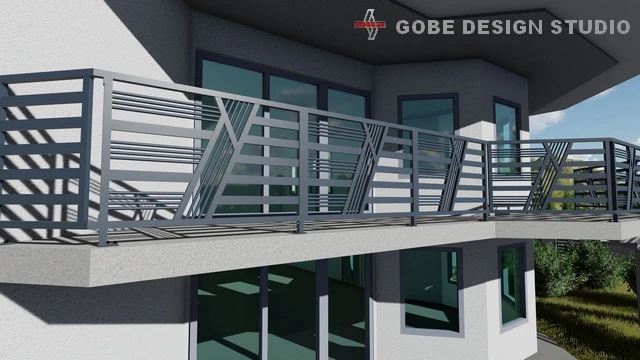 nowoczesne balustrady tarasowe model Gobe 374 11