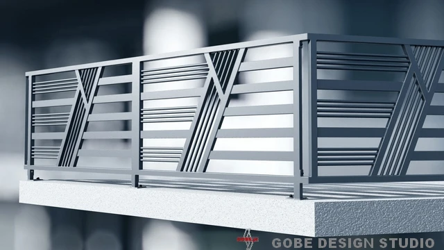 Balustrady balkonowe tarasowe nowoczesne model Gobe 374 125