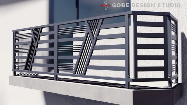 Balustrady balkonowe tarasowe nowoczesne model Gobe 374 255