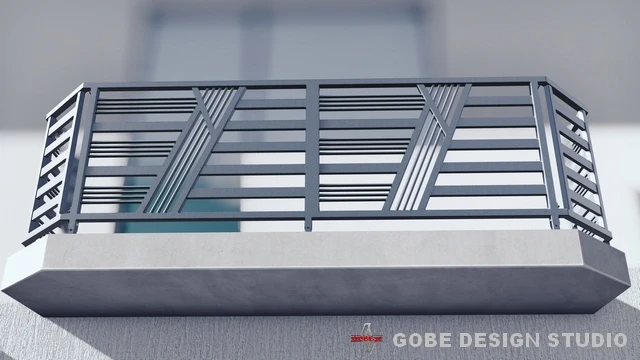 nowoczesne balustrady tarasowe model Gobe 374 260