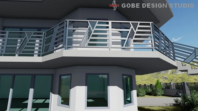 nowoczesne balustrady tarasowe model Gobe 374 28