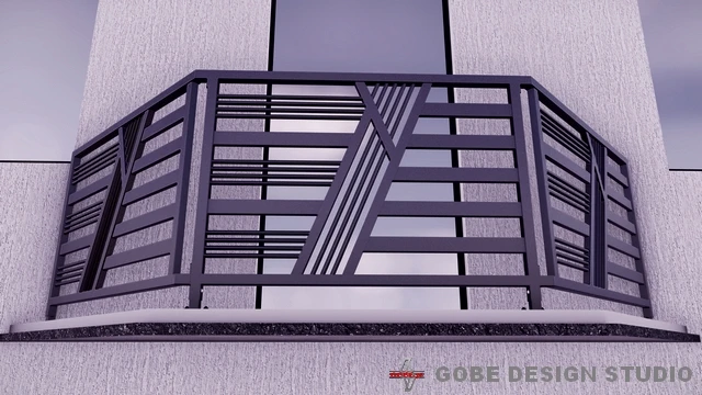 Balustrady balkonowe tarasowe nowoczesne model Gobe 374 295