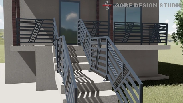 Balustrady balkonowe tarasowe nowoczesne model Gobe 374 95