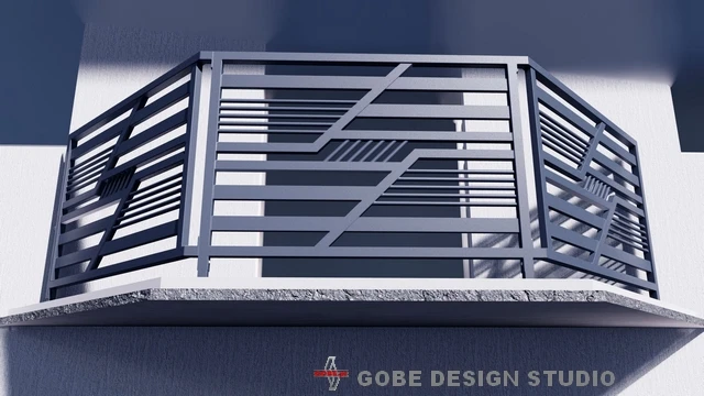nowoczesne balustrady na płycie trapezowej model Gobe 375