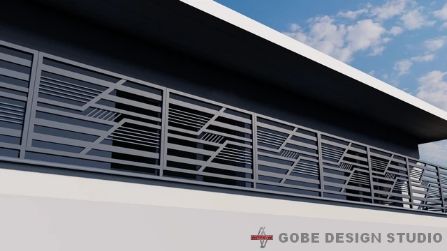 Balustrady balkonowe tarasowe nowoczesne model Gobe 375 135