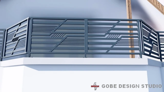 Balustrady balkonowe tarasowe nowoczesne model Gobe 375 168