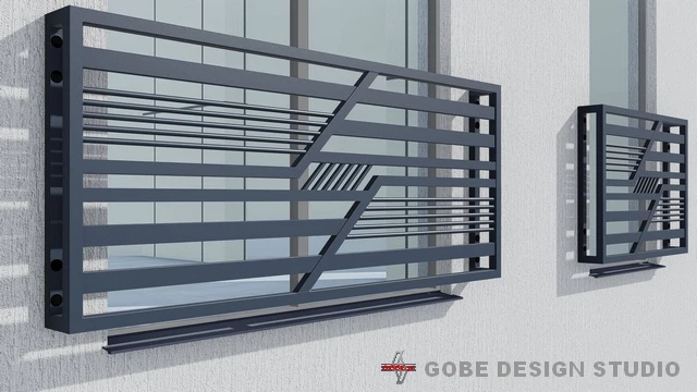 Balustrady balkonowe tarasowe nowoczesne model Gobe 375 121