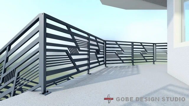 Balustrady balkonowe tarasowe nowoczesne model Gobe 375 46