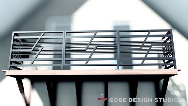 Balustrady balkonowe tarasowe nowoczesne model Gobe 379 11