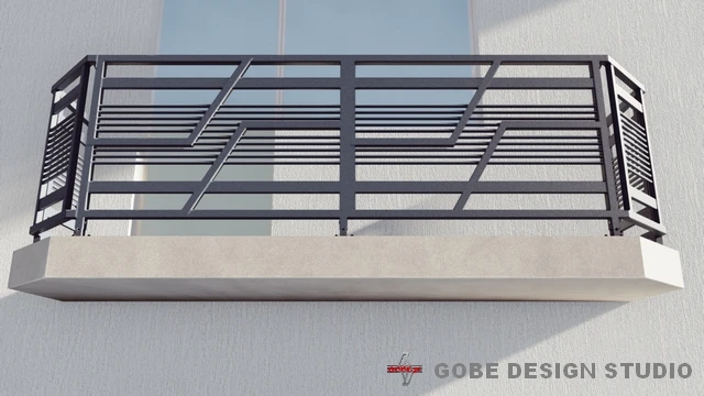 Balustrady balkonowe tarasowe nowoczesne model Gobe 379 73