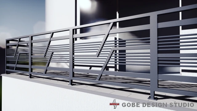 Balustrady balkonowe tarasowe nowoczesne model Gobe 379 81