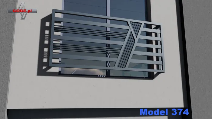 Moderne Balustraden für das französische Fenstermodell Gobe 374