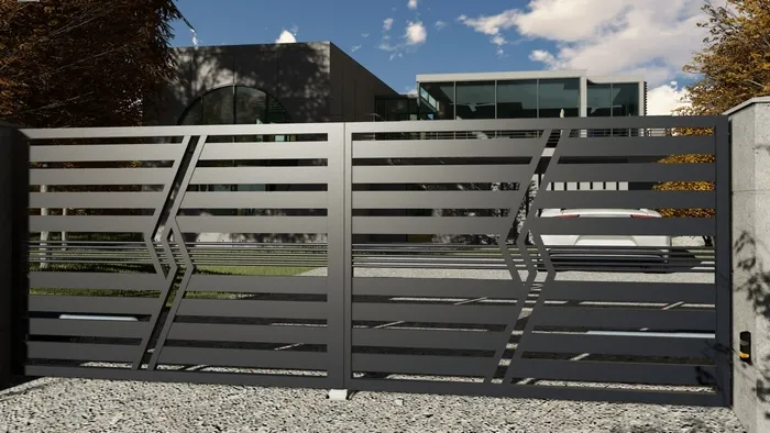  Modern double-leaf gates with the character of a modern style 369-1 