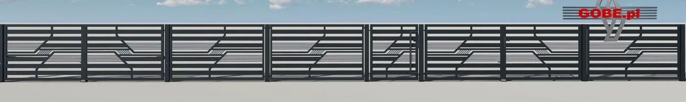 sketch of building a modern fence using pattern 375 on Gobe steel posts example 2