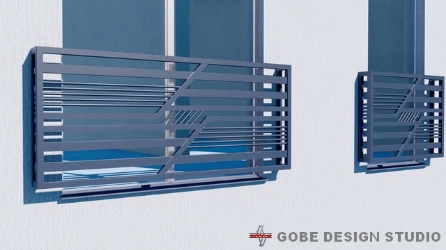 nowoczesne balustrady okna francuskie model Gobe 375 124 