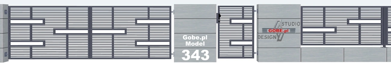 Nowoczesne ogrodzenie model 343  