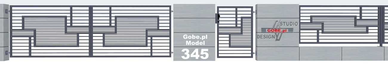 Nowoczesne ogrodzenie model 345  